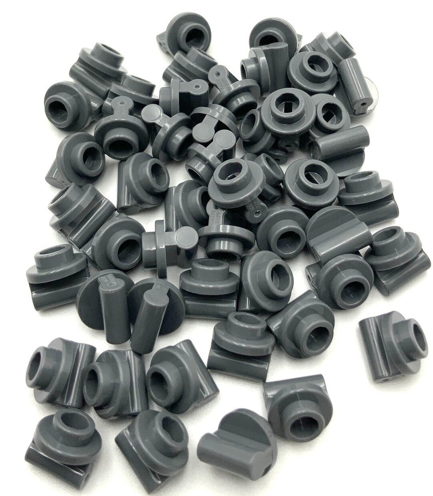 Lego 50 New Dark Bluish Gray Plates Round 1 x 1 Bar Handles on Long Stem Parts