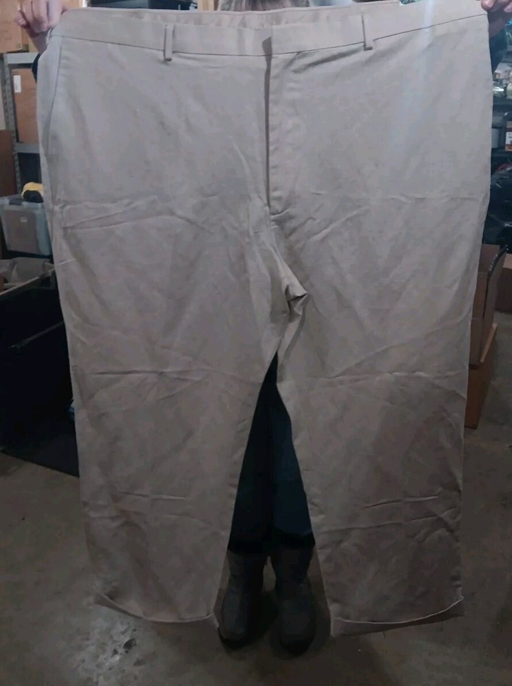 Cubavera Men’s Pants Cotton-Linen Flat Front Beige Size 48x30