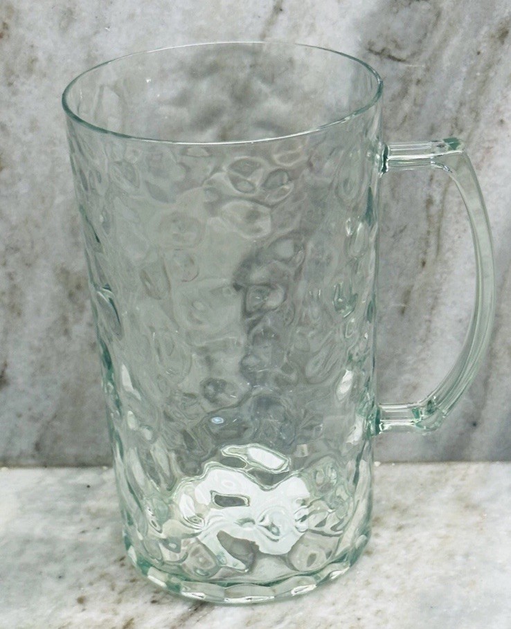Clear Pebble Plastic Drinking Mug With Handle 20 Oz