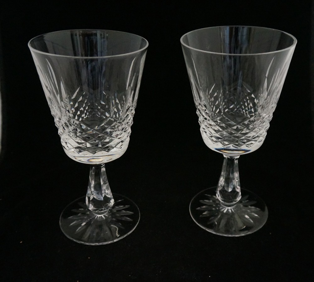 2 Waterford Cut Crystal Kenmare Water Goblets