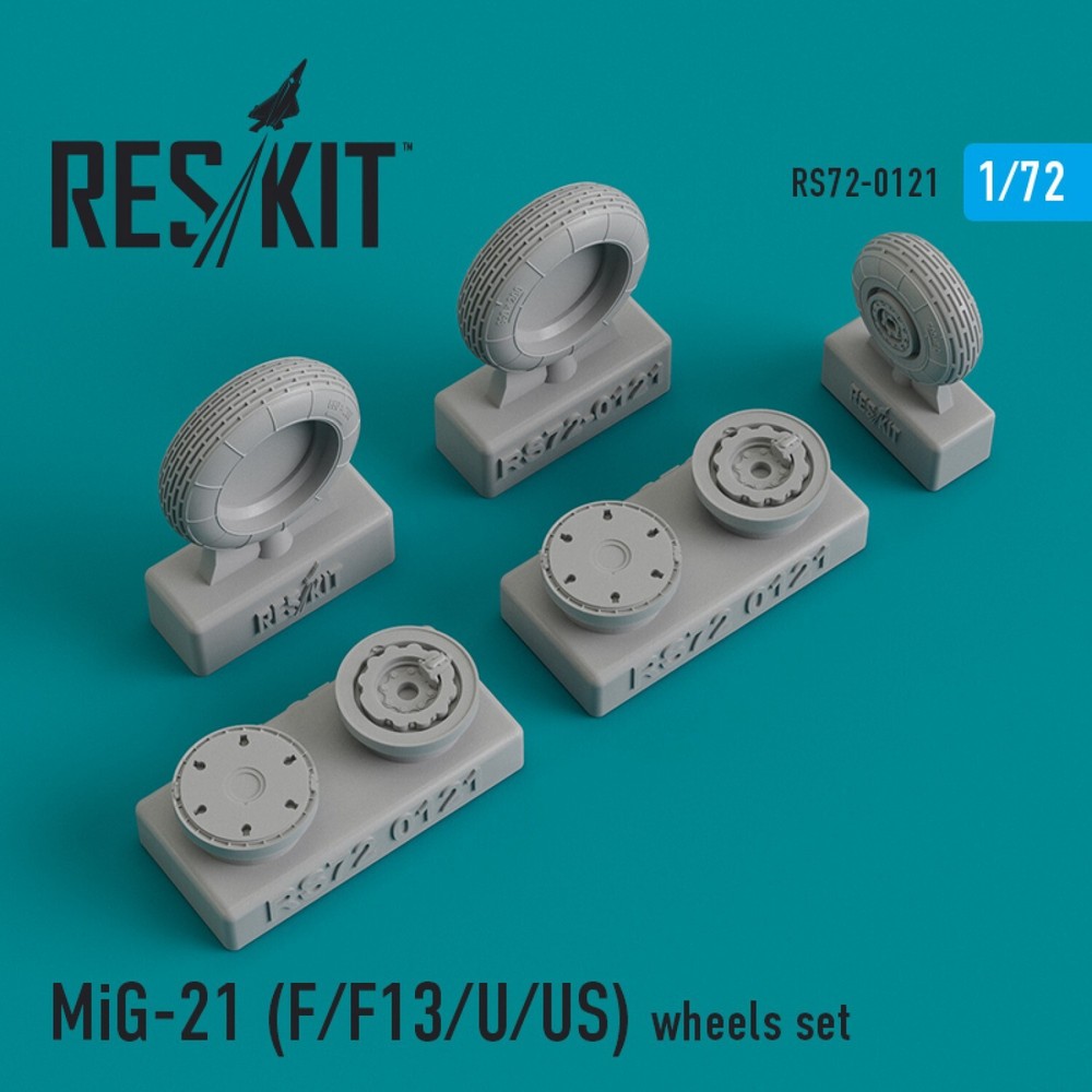 MiG-21 (F,F13,U,US) Wheels Set 1:72 ResKit RS72-0121 Model Parts