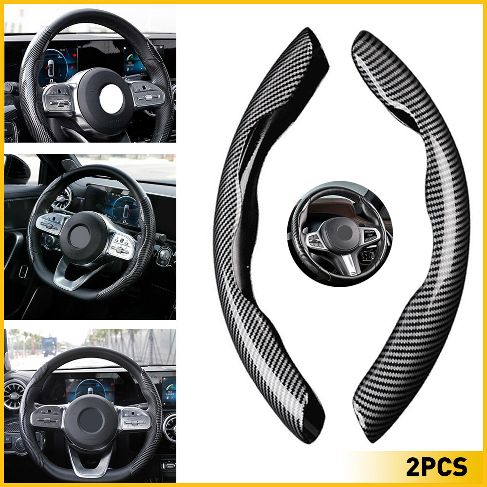Non-Slip Carbon Fiber Car Steering Wheel Cover Universal Pair