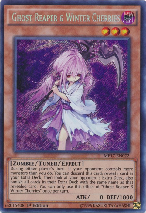 Ghost Reaper Winter Cherries MP17-EN022 Secret Rare 1st Ed Near Mint