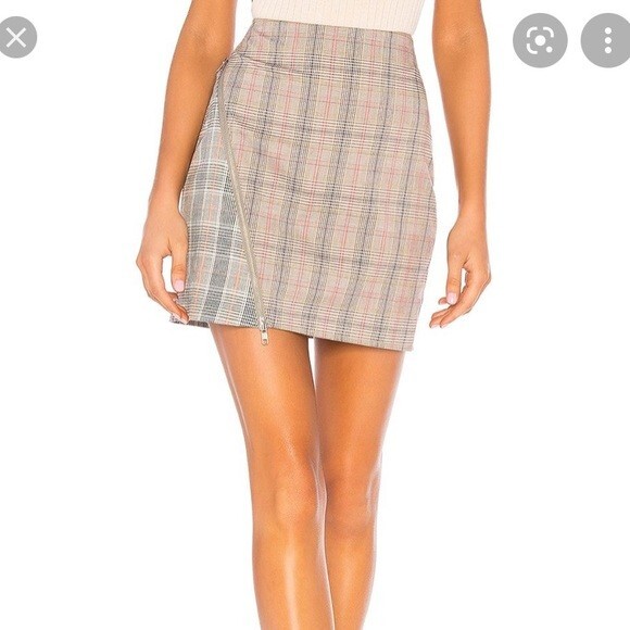 Lovers Friends Brian Plaid Mini Skirt in Large Size