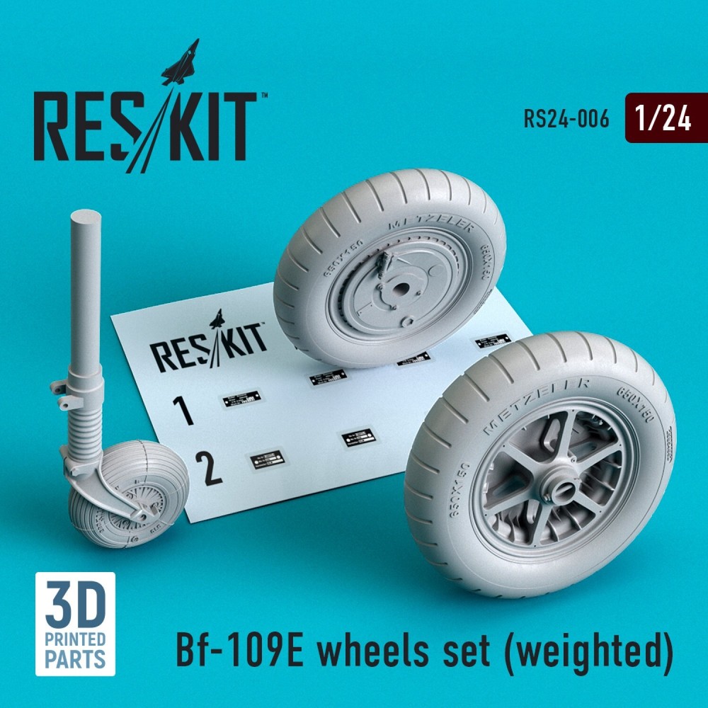 Messerschmitt Bf.109E Weighted Wheels Set 1:24 ResKit RS24-0006