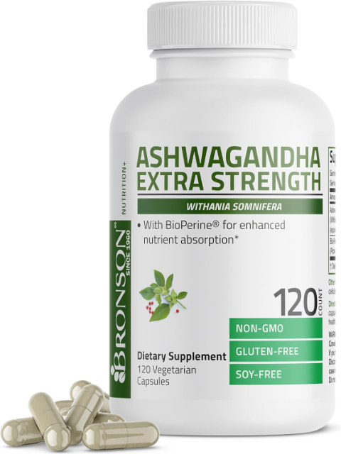Organic Ashwagandha Capsules 3000mg Supplement w/ Black Pepper Root Powder