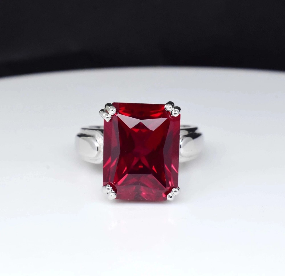 10 Ct Natural Blood Red Ruby Ring 925 Sterling Silver Ring In All Sizes