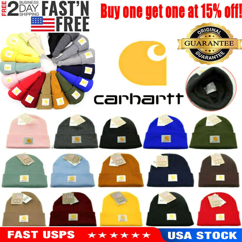 For Carhartt Beanie Watch Hat Acrylic Winter Pull On Closure Knit Cap A18 -NEW