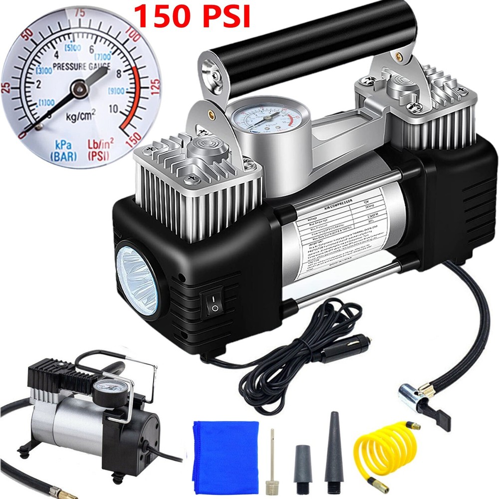 Heavy Duty Portable Air Compressor Car Tire Inflator Electric Pump Auto 12V