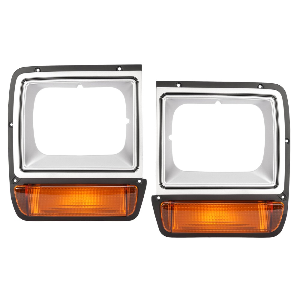 Headlight Headlamp Bezel Pair w/ Corner Parking Light Fit For Dodge Pickup Truck