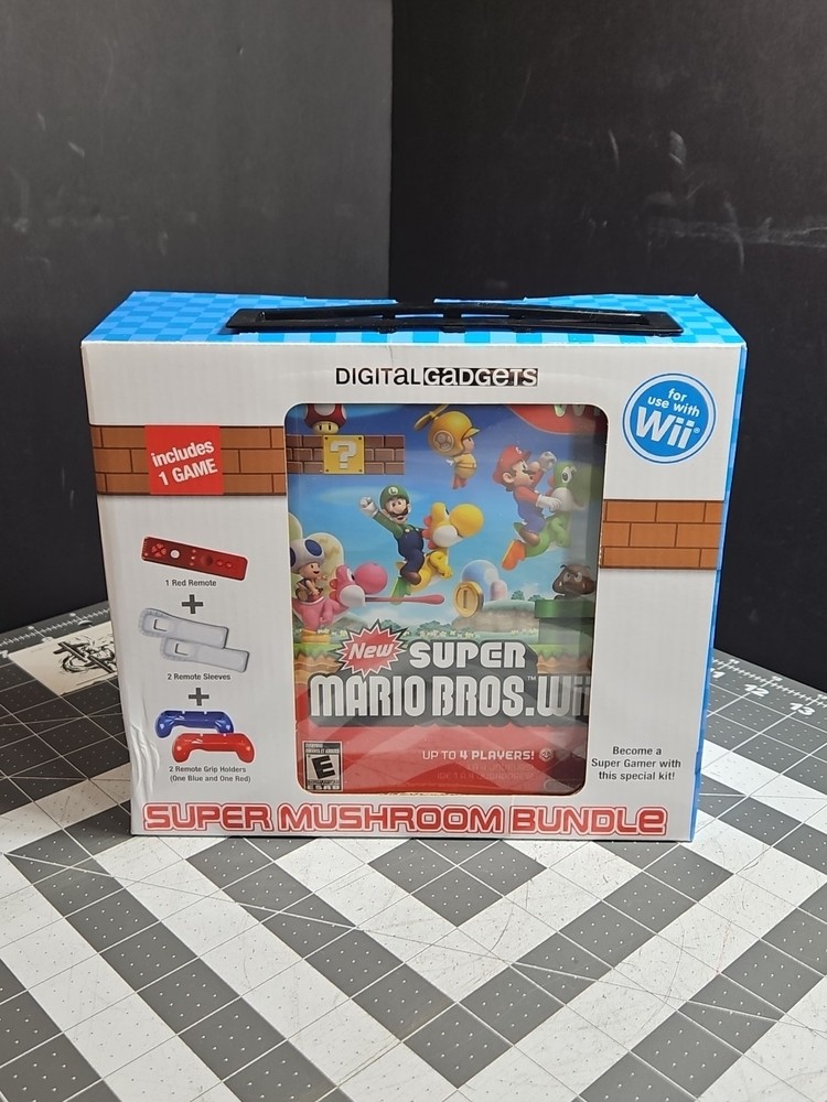 New Super Mario Bros. Wii Nintendo Wii Factory Sealed Super Mushroom QVC Bundle