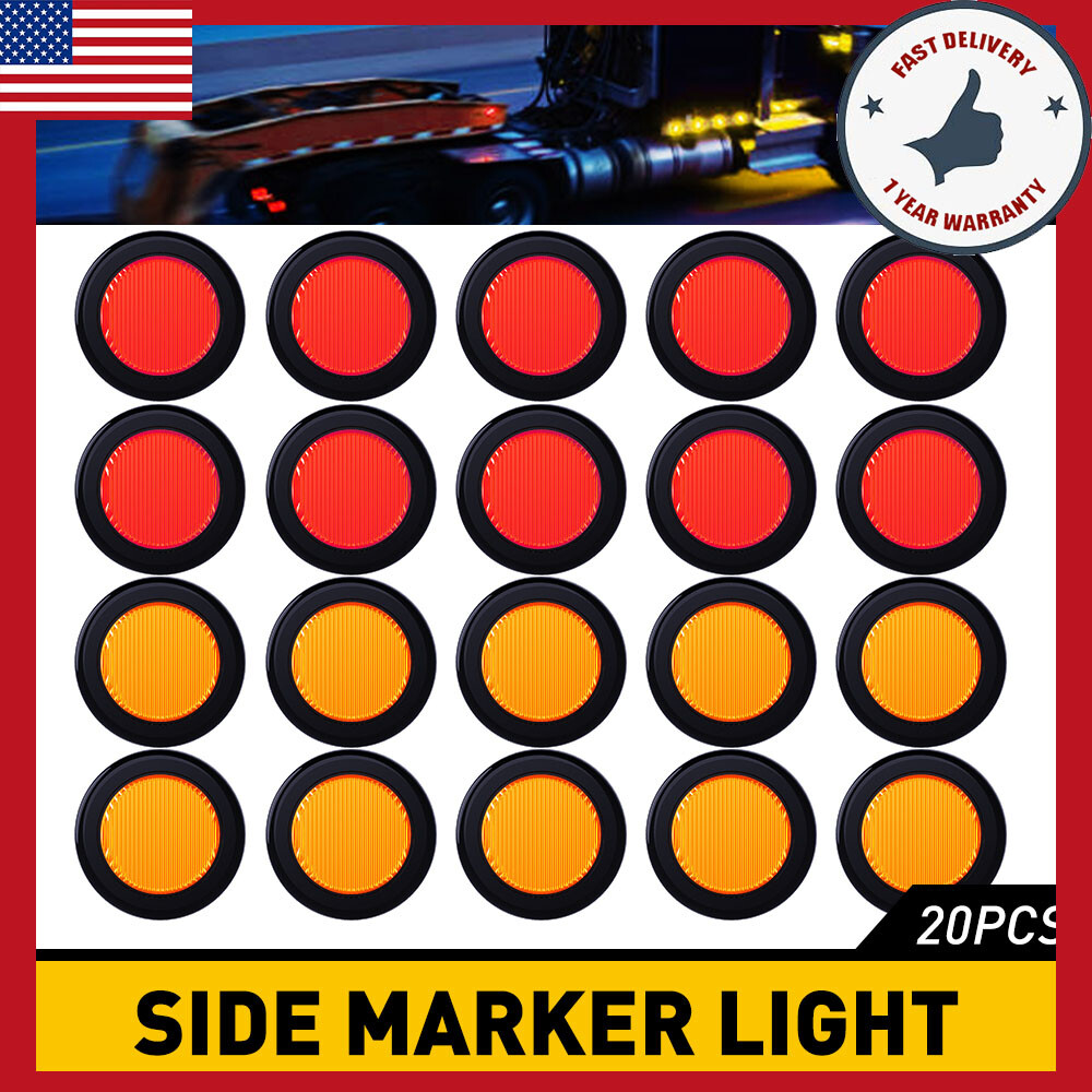 10x Red Yellow LED Trailer Truck Turn Brake Tail Signal Marker Lights