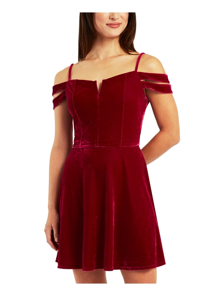 BCX DRESS Womens Pink Adjustable Lined Bodice Padded Bust Short Dress L