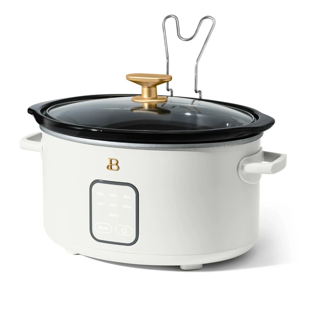 White Icing Drew Barr 4Qt Slow Cooker with Touch Display