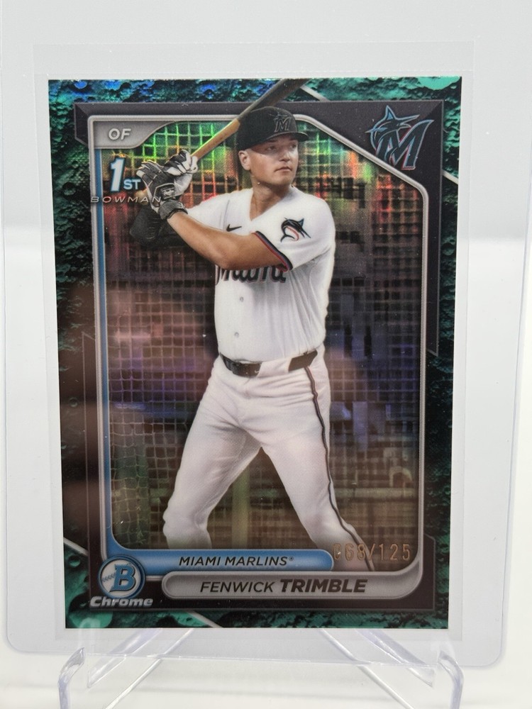 2024 Bowman Draft Chrome Aqua Lunar Refractor Fenwick Trimble BDC-121 /125