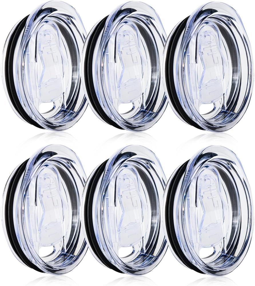20 Oz Skinny Tumbler Replacement Lids 6 Pack, Plastic Splash Resistant Lids Cove