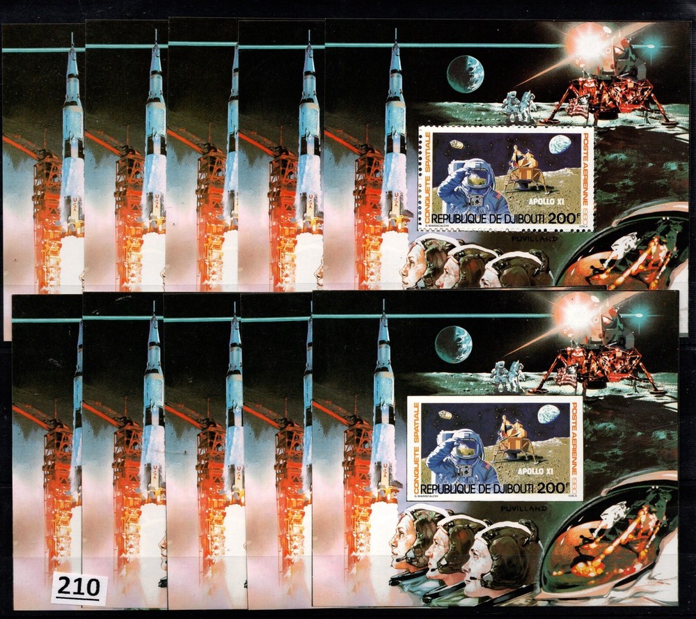 /// 5X DJIBOUTI - MNH - PERF+IMPERF - SPACE - APOLLO