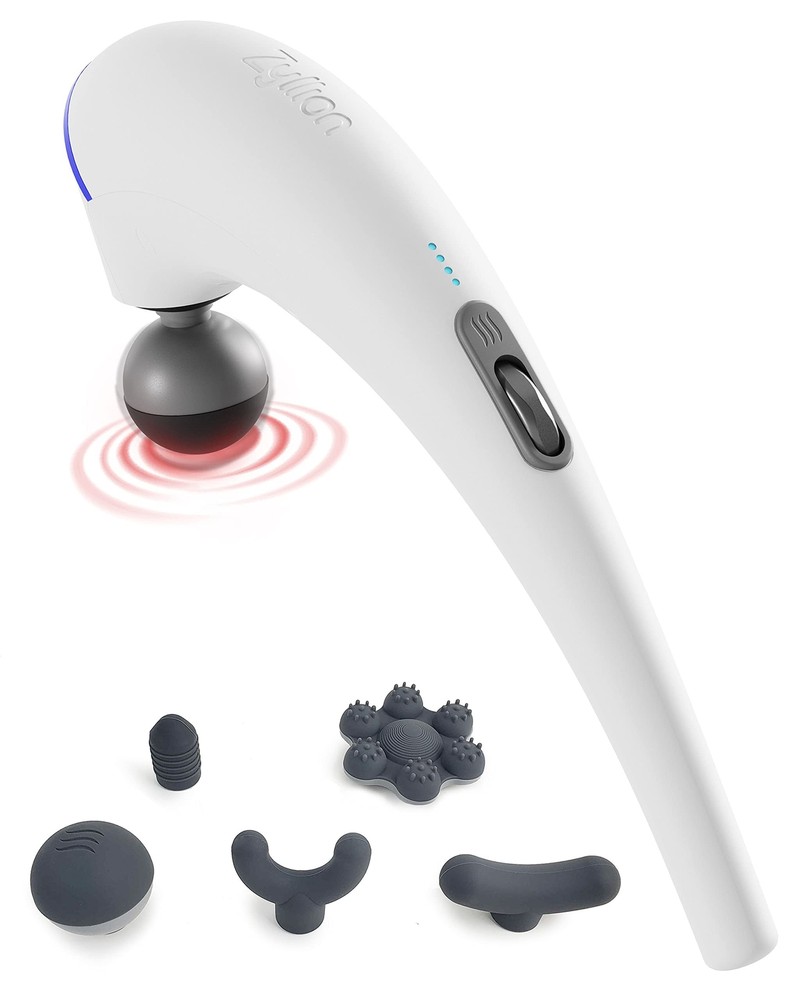 Zyllion Cordless Rechargeable Handheld Massager for Back and Neck Relief