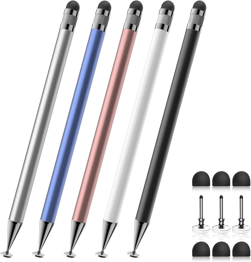 Stylus (5 Pcs), 2-In-1 Stylus Pen for Touch Screen, High Precision and Sensitivi
