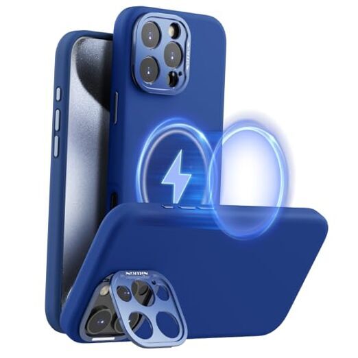 for iPhone 16 Pro Case with Camera Protection & Stand, Compatible with Blue