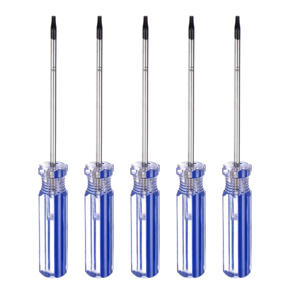 5-Piece Magnetic T8 Torx Screwdriver Set 75mm Blue