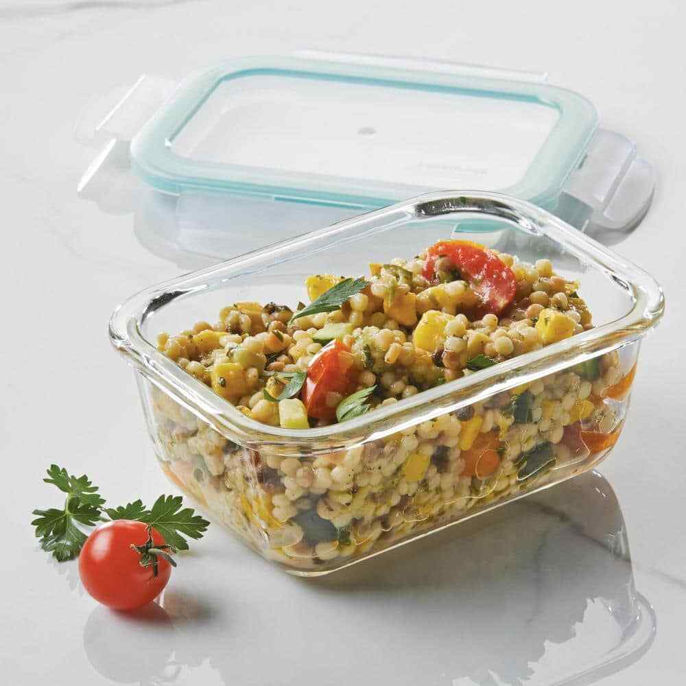 Performance Glass 4-Piece Rectangular Food Storage Containers, 14 oz., Set