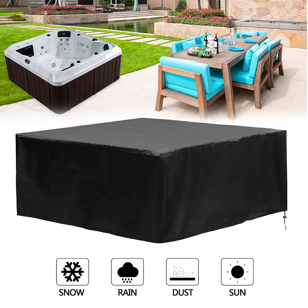 Heavy Duty Waterproof Hot Tub Cover Outdoor SPA Cover Dustproof Anti-UV 94x94in