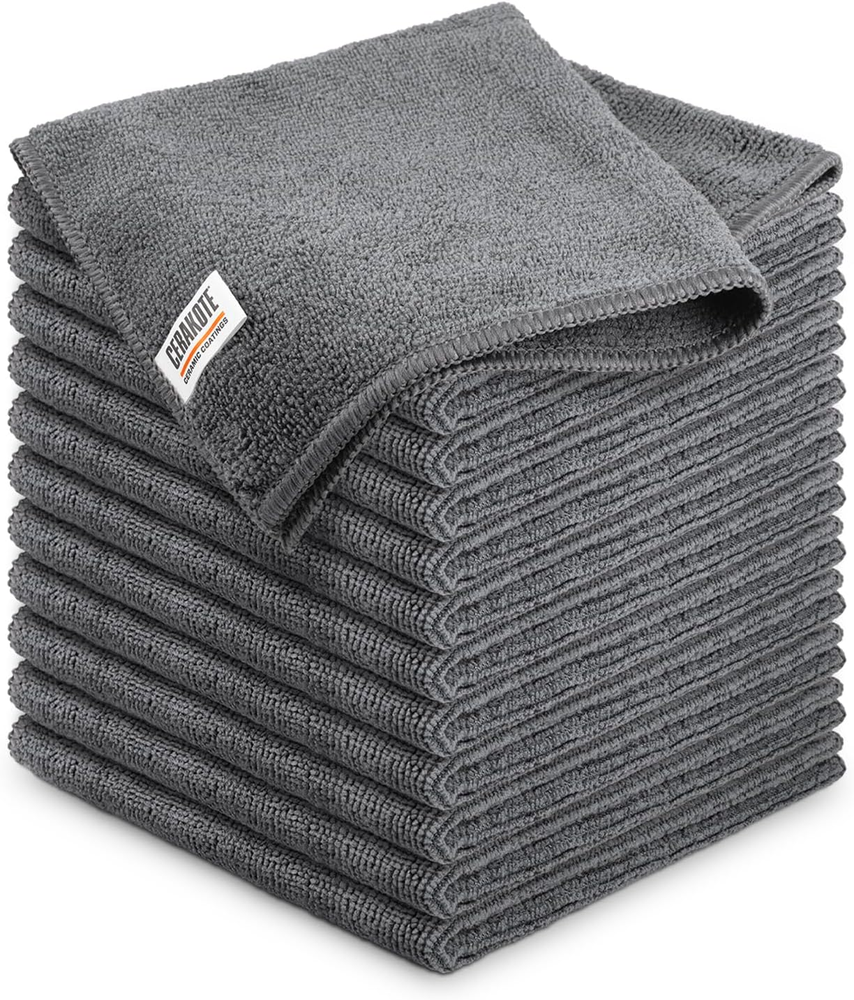 12-Pack Durable Microfiber Cleaning & Application Towels for Versatile Use