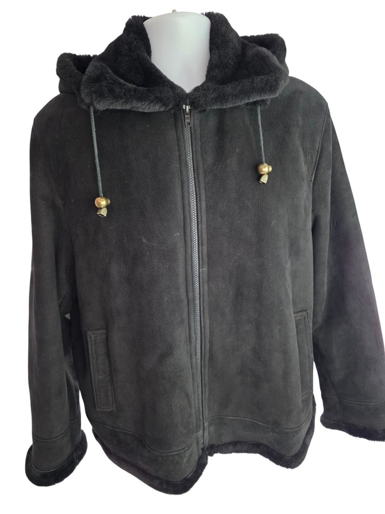 Pat Garrett Men's Shearling Leather Sheepskin Full Zip Bomber Aviator Jacket XL