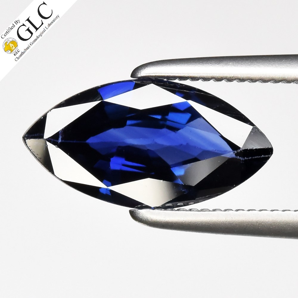 💎GLC CERTIFIED 1.46ct VS Marquise Natural Blue Sapphire - Unheated Tanzania Gem