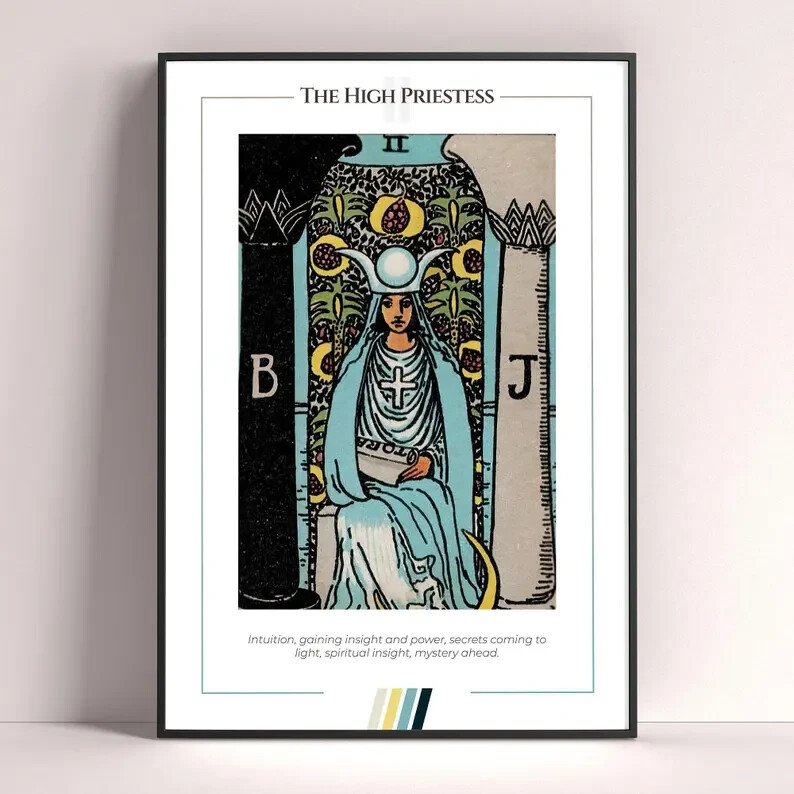 High Priestess Tarot Card Art Print Digital Download