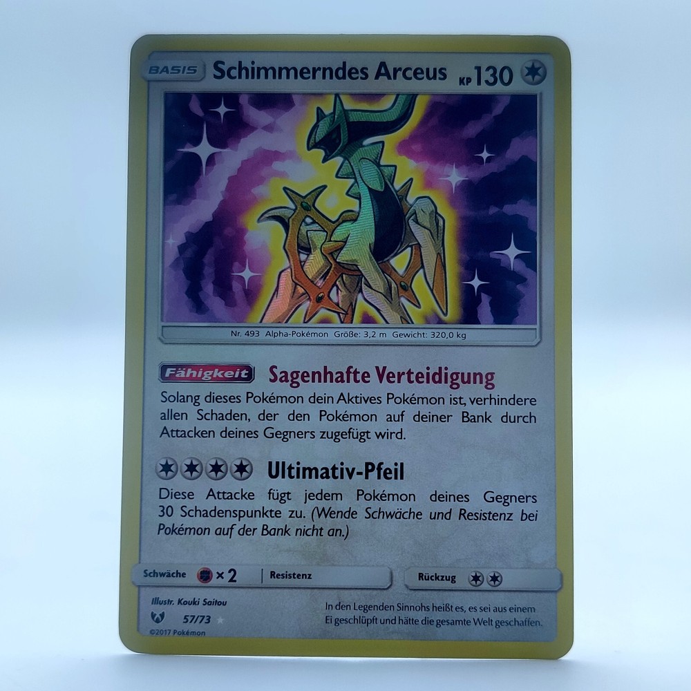 Pokemon TCG Karte - Schimmerndes Arceus 57/73 Deutsch Schimmernde Legenden