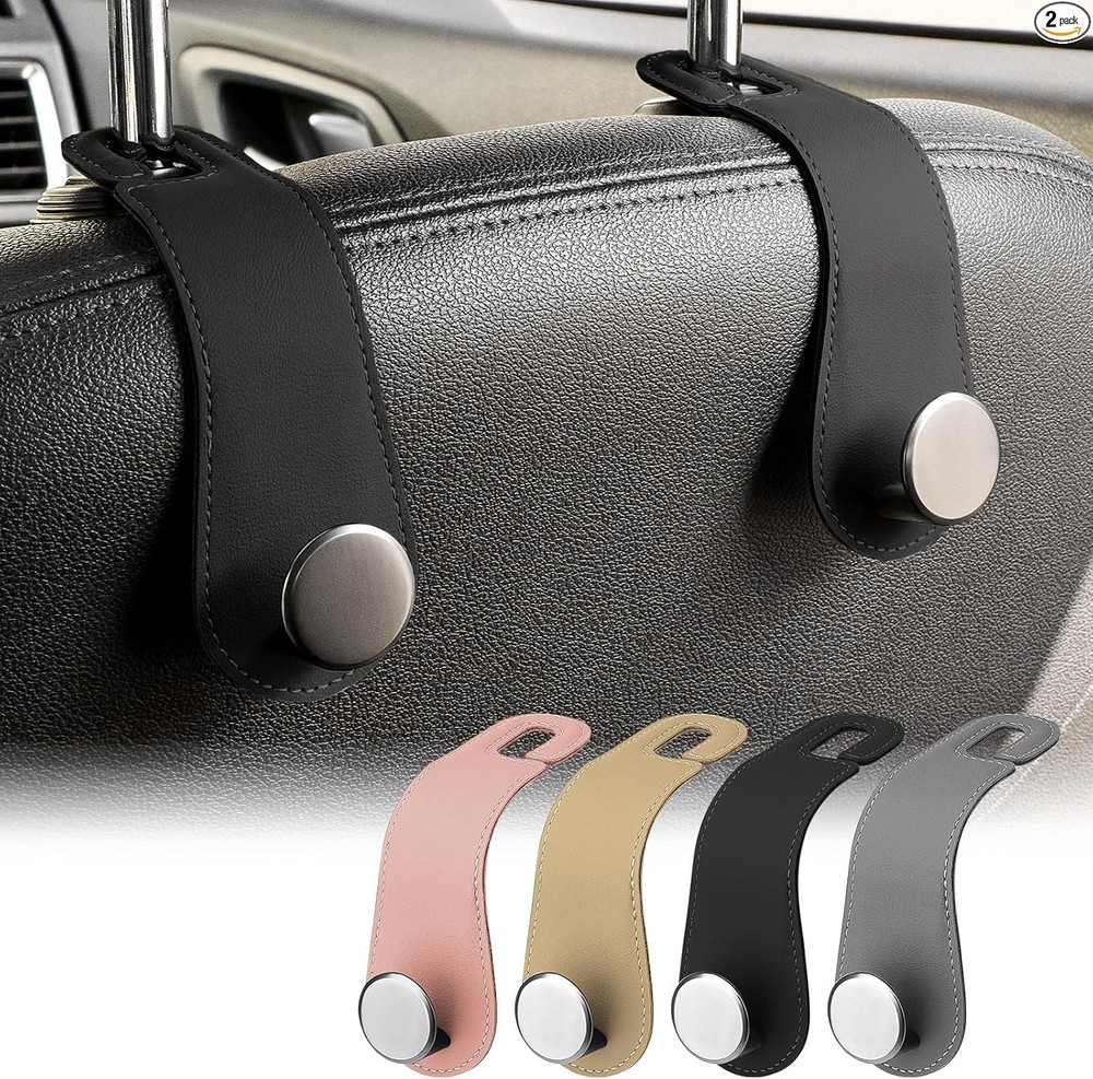 2-Pack Black Car Seat Organizer Hanger for Storage