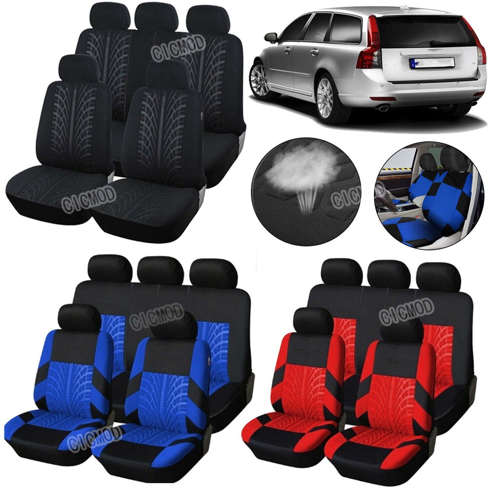 9PCS Universal Auto Seat Covers Full Set Seat Protector for Car Truck SUV Van US