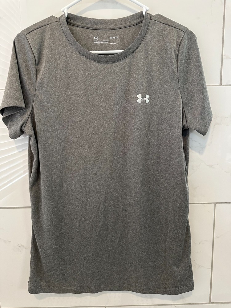 Under Armour HeatGear Men’s T-Shirt Large Gray Short Sleeve Loose Fit Athletic