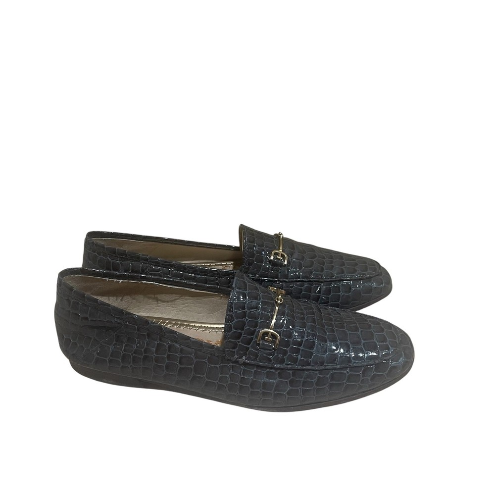 Sam Edelman loraine loafers blue crocodile embossed finished