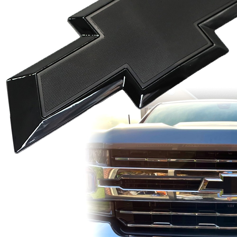 Glossy Black Grille Bowtie Emblem 2015-2018 For Che/vy Silverado 2500HD 3500HD