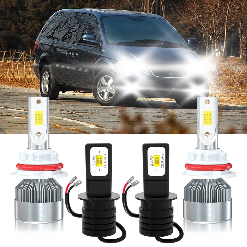 6000K LED Headlight & Fog Light Bulbs for 1993-1995 Dodge Caravan