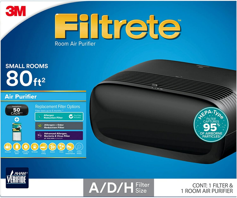 Compact Room Air Purifier FAP-TT-ADH with HEPA-Type Filter for Tabletop Use, Sleek Design