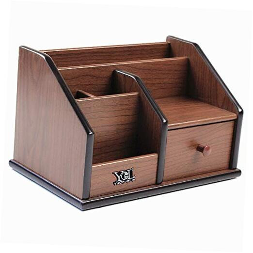 Wooden desk organizer with Drawer,Multifunctional Office & Home Storage