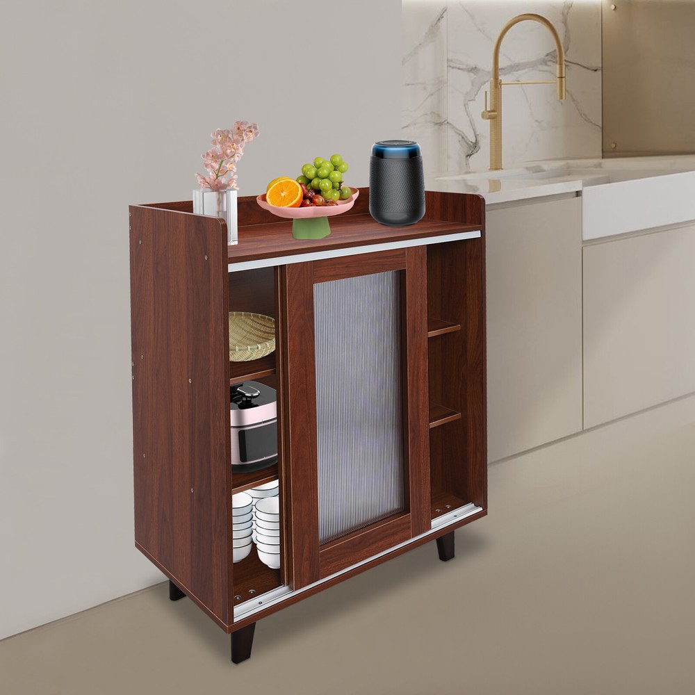 3Tier Sideboard Cabinet Kitchen Storage Organizer Floor Standing Storage Cabinet