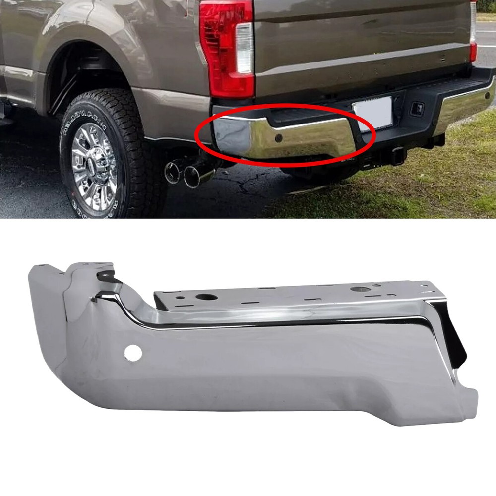 FOR 2017-2022 FORD F250 F350 W/ PARK CHROME REAR LH DRIVERS BUMPER FACE BAR NEW