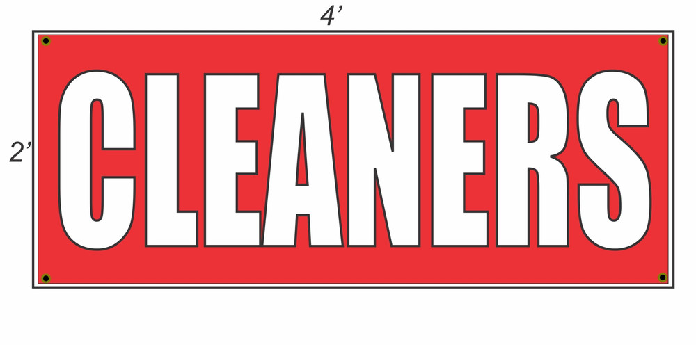 2x4 Red and White Cleaners Copy Banner Sign for Effective Branding and Messaging