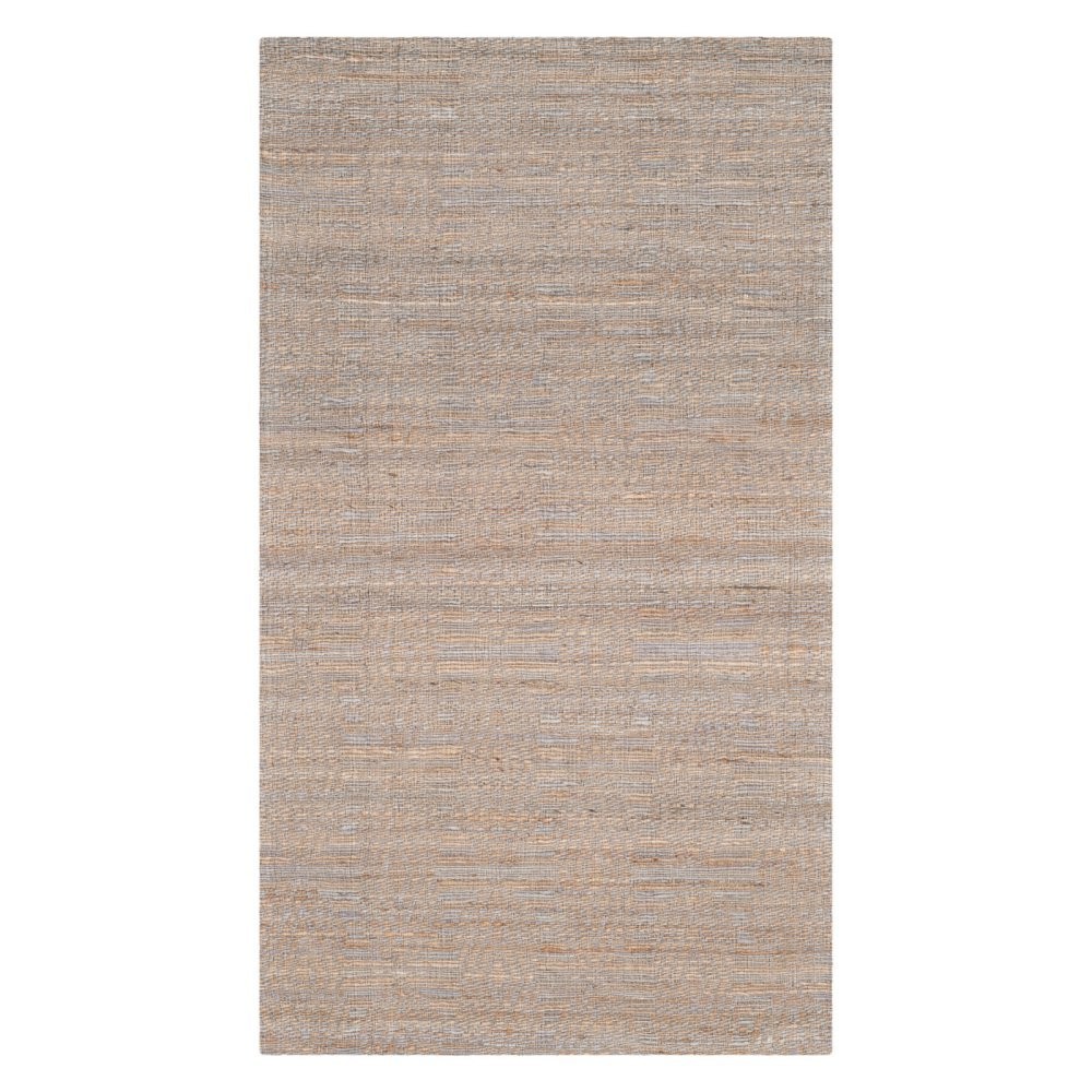 Cape Cod Collection Area Rug - 6' Round, Grey & Sand, Handmade Flat Weave Jut...