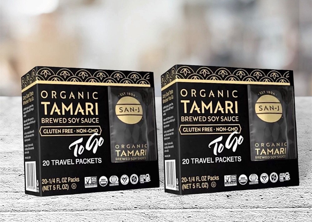 2 San J Tamari Soy Sauce Organic Gluten Free 40 Single Server Packets