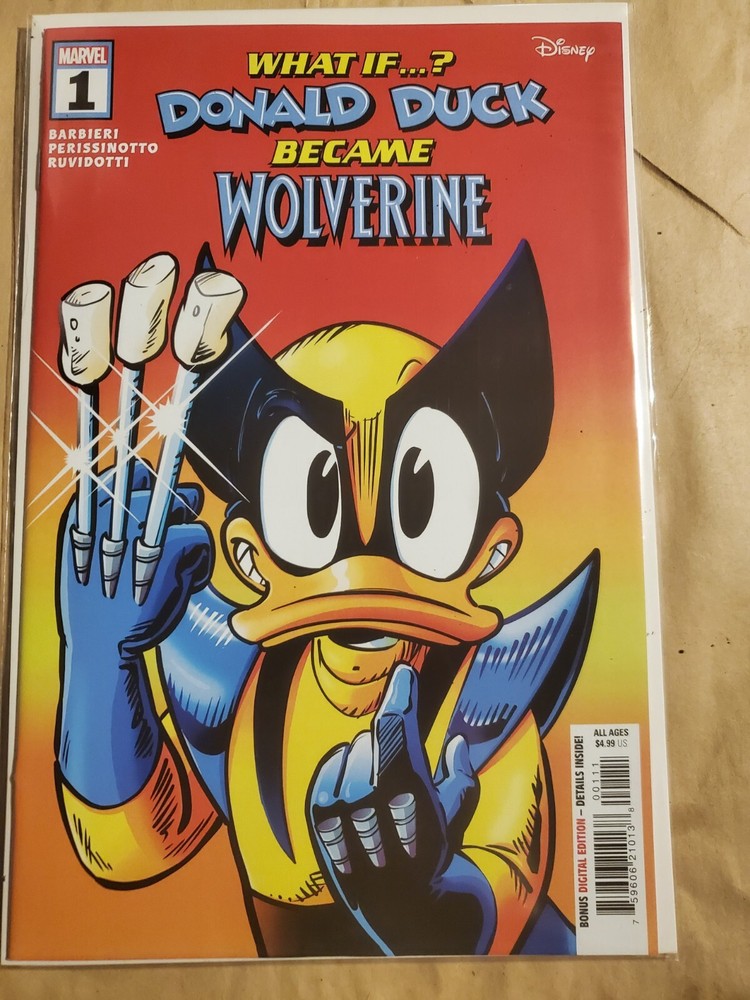 Marvel Disney What If Donald Duck Became Wolverine 1 Cover A 2024 NM Condition  