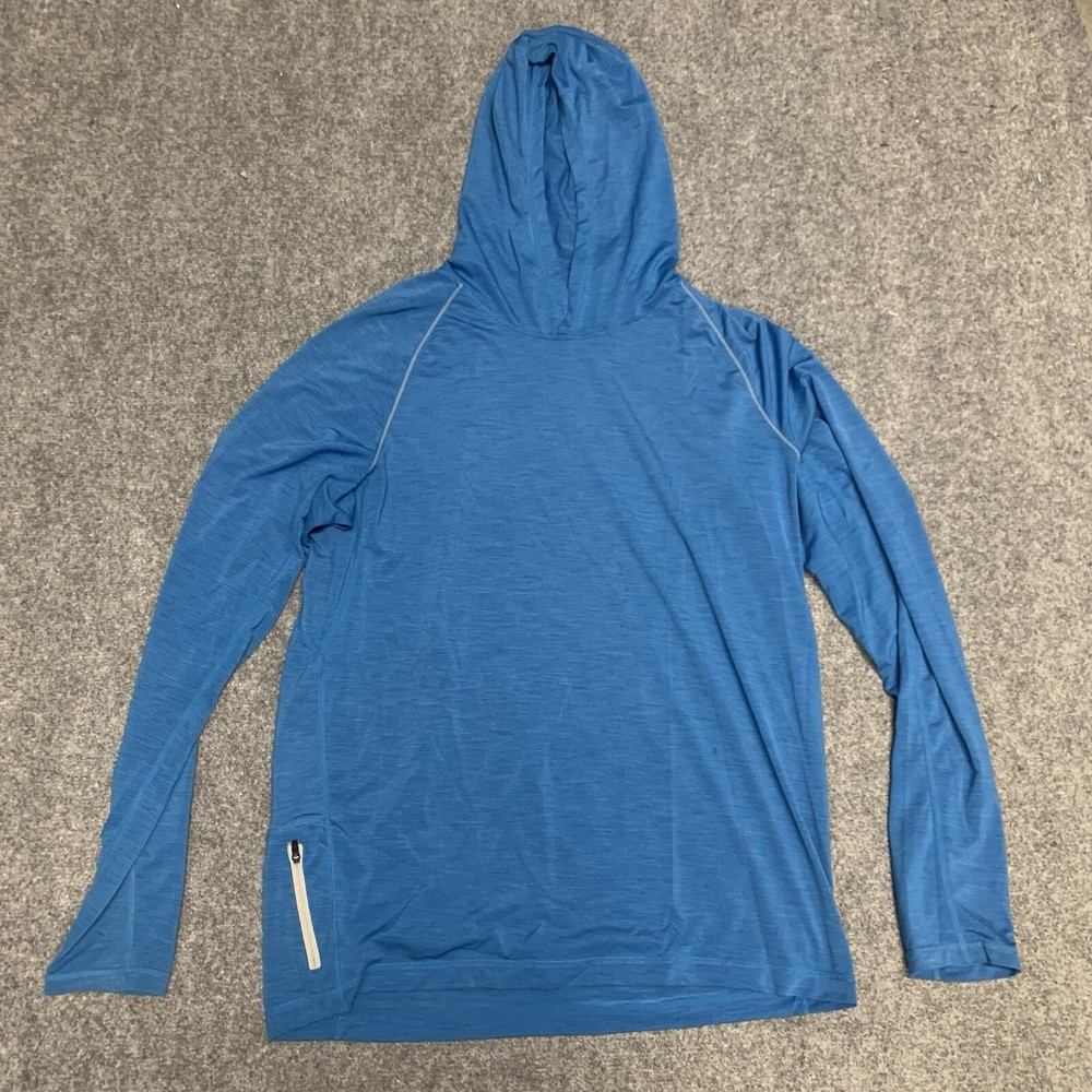 Prana Pullover Hoodie Mens Size Medium Sz M Lightweight Blue Hiking Outdoors
