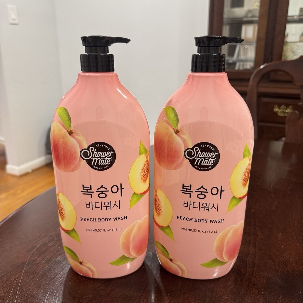 Korean Peach Moisturizing Body Wash Twin Pack - 40.57 Oz Each - Shower Mate Freshness
