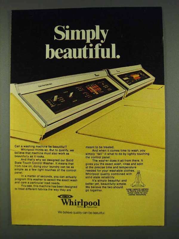 1978 Whirlpool Washer and Dryer Ad - Beautiful