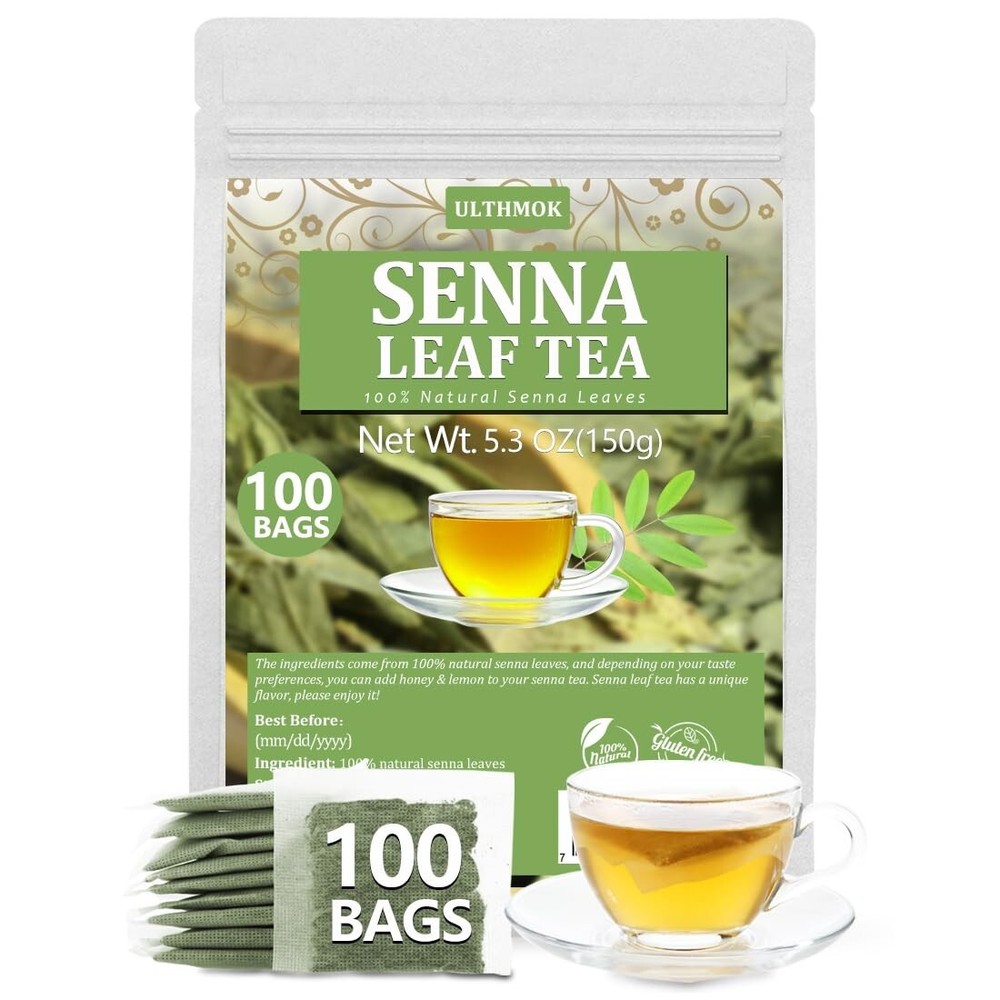 Senna Tea 100Bags Naturally Senna Leaf Tea for Constipation Support Digestion
